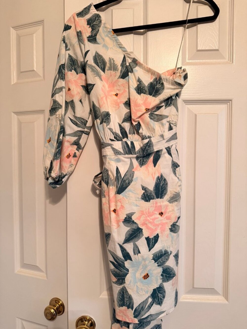 Billabong x The Salty Blonde Floral One Shoulder Dress Size Large